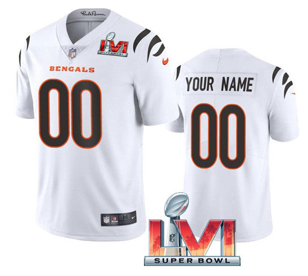Cincinnati Bengals Custom White 2022 Super Bowl LVI Jersey