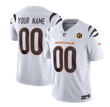 Custom Cincinnati Bengals white FUSE jersey