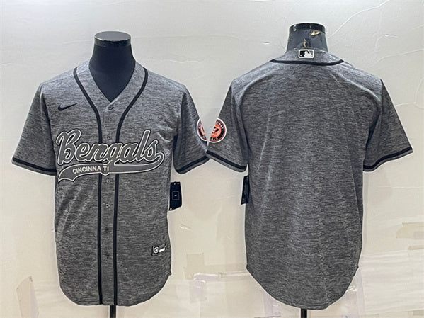 Cincinnati Bengals Blank Gray With Patch Baseball Jersey