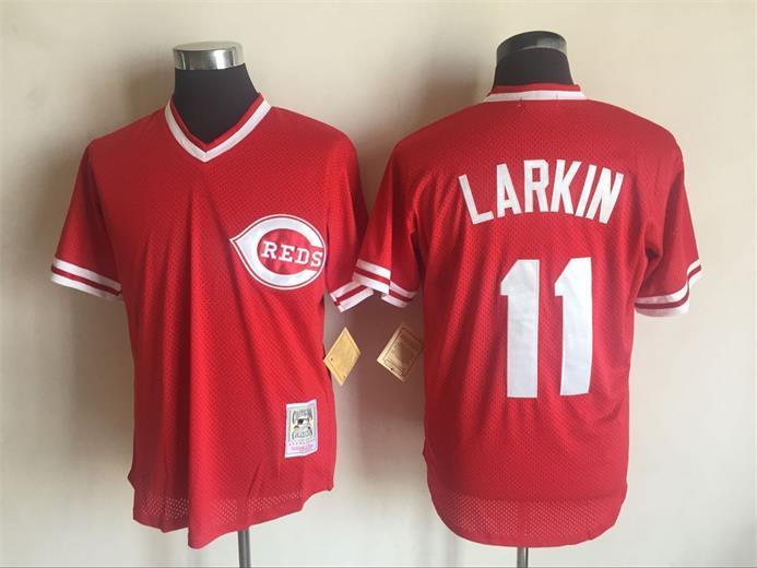 Barry Larkin Cincinnati Reds red Throwback jersey