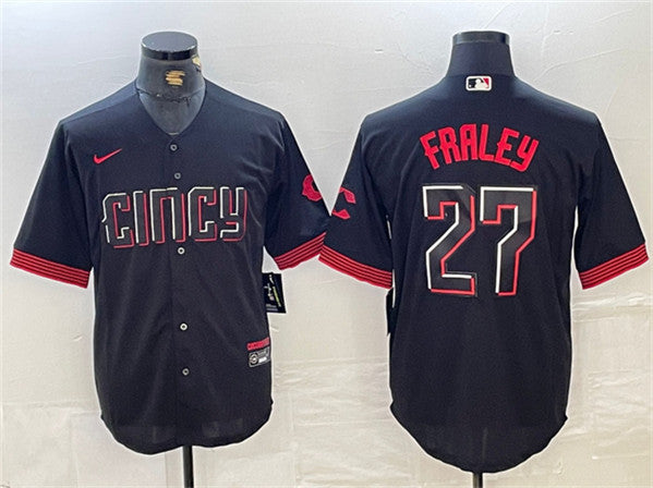 Jake Fraley Cincinnati Reds black City Connect jersey