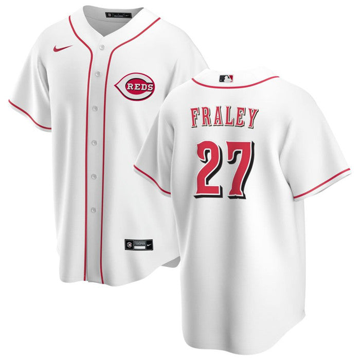 Jake Fraley Cincinnati Reds white jersey