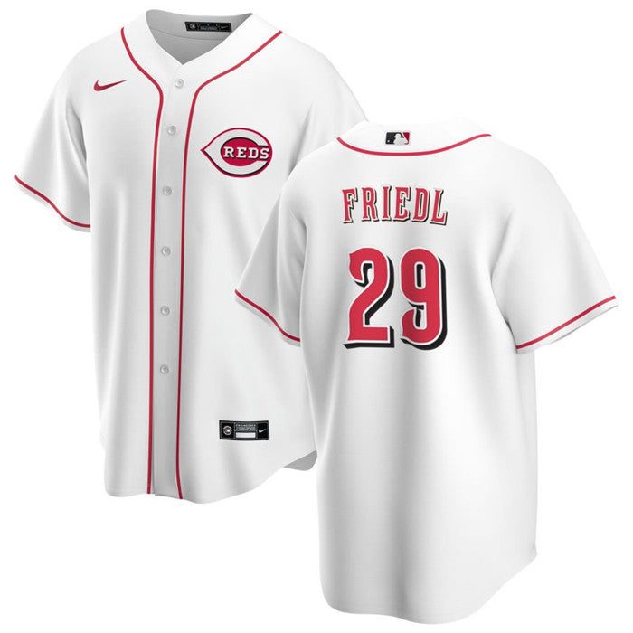 TJ Friedl Cincinnati Reds white jersey