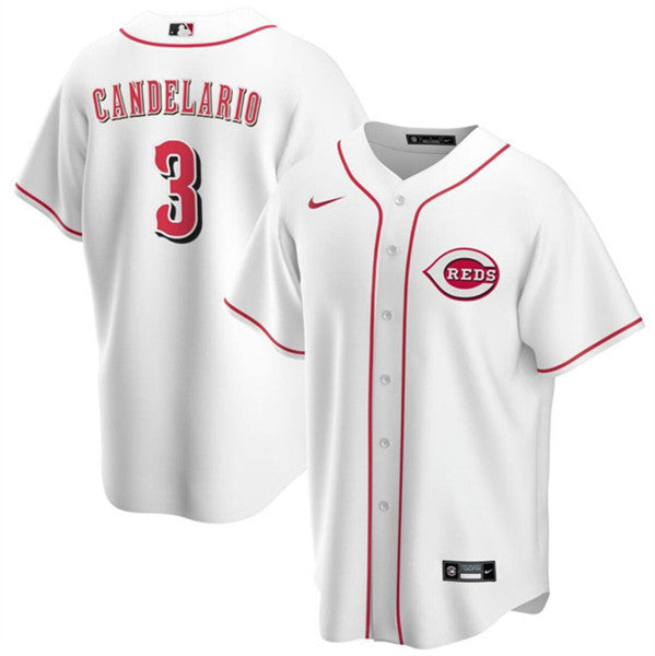 Jeimer Candelario Cincinnati Reds white jersey