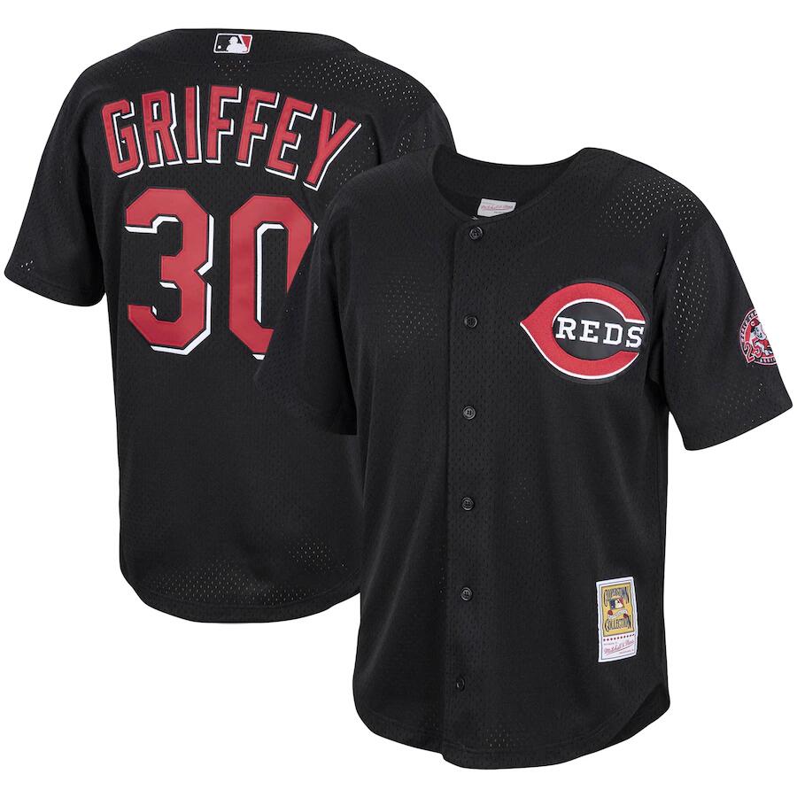 Ken Griffey Jr Cincinnati Reds black jersey
