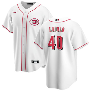Nick Lodolo Cincinnati Reds white jersey