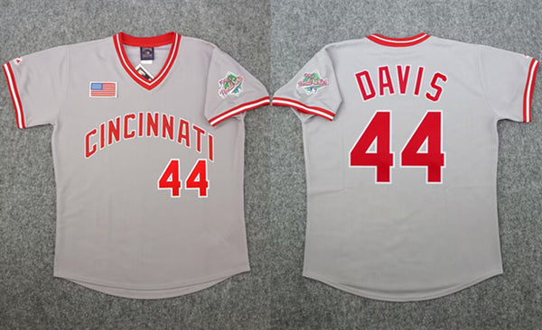 Eric Davis Cincinnati Reds gray jersey