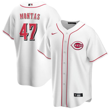 Frankie Montas Cincinnati Reds white jersey