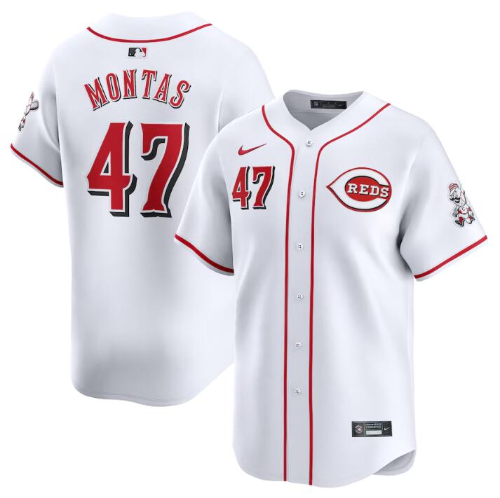 Frankie Montas Cincinnati Reds white Home jersey