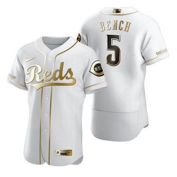 Johnny Bench Cincinnati Reds white jersey