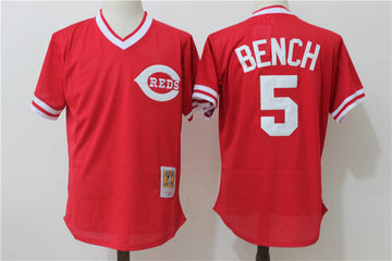Johnny Bench Cincinnati Reds red Authentic jersey