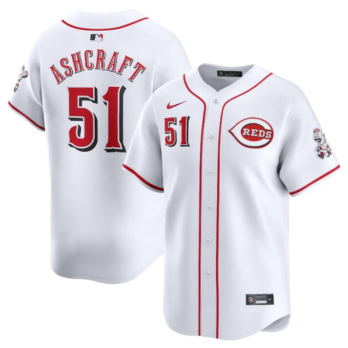 Graham Ashcraft Cincinnati Reds white Home jersey