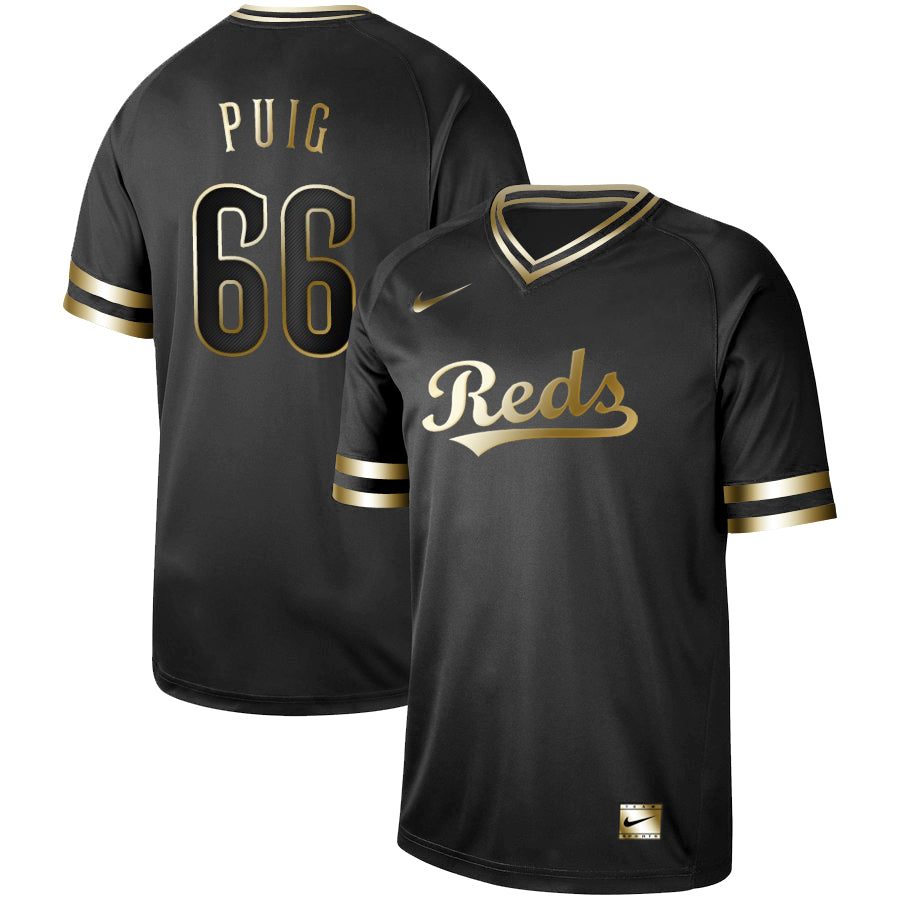 Yasiel Puig Cincinnati Reds black jersey