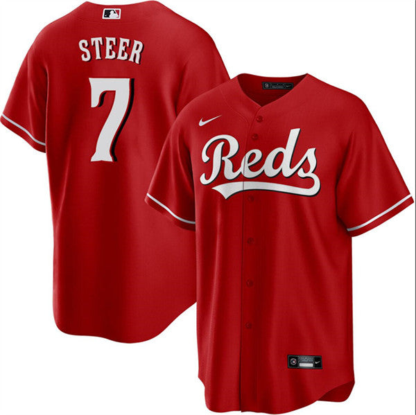 Spencer Steer Cincinnati Reds red jersey