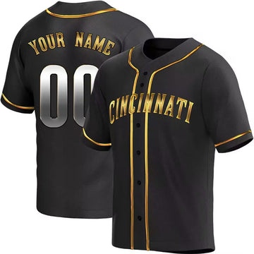 Custom Cincinnati Reds black jersey