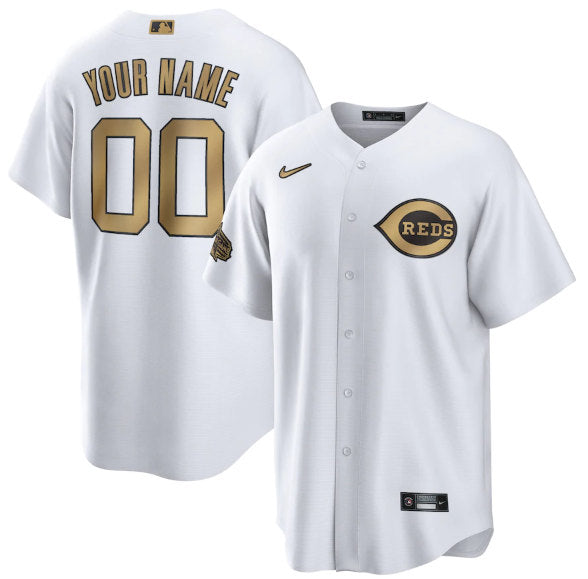 Custom Cincinnati Reds white All-Star jersey
