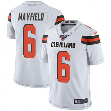 Cleveland Browns 100th #6 Baker Mayfield White Jersey