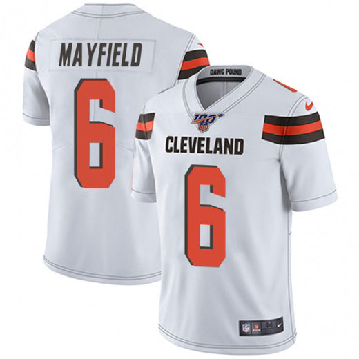 Cleveland Browns 100th #6 Baker Mayfield White Jersey