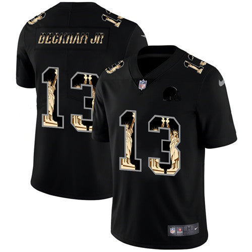 Cleveland Browns #13 Odell Beckham Jr 2019 Black Statue Of Liberty Jersey