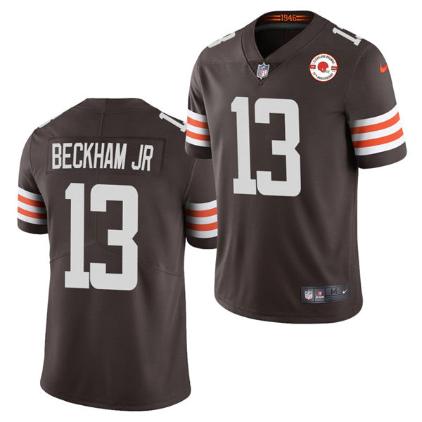Cleveland Browns #13 Odell Beckham Jr 2021 Brown 75th Anniversary Patch Jersey