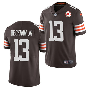 Cleveland Browns #13 Odell Beckham Jr 2021 Brown 75th Anniversary Patch Jersey