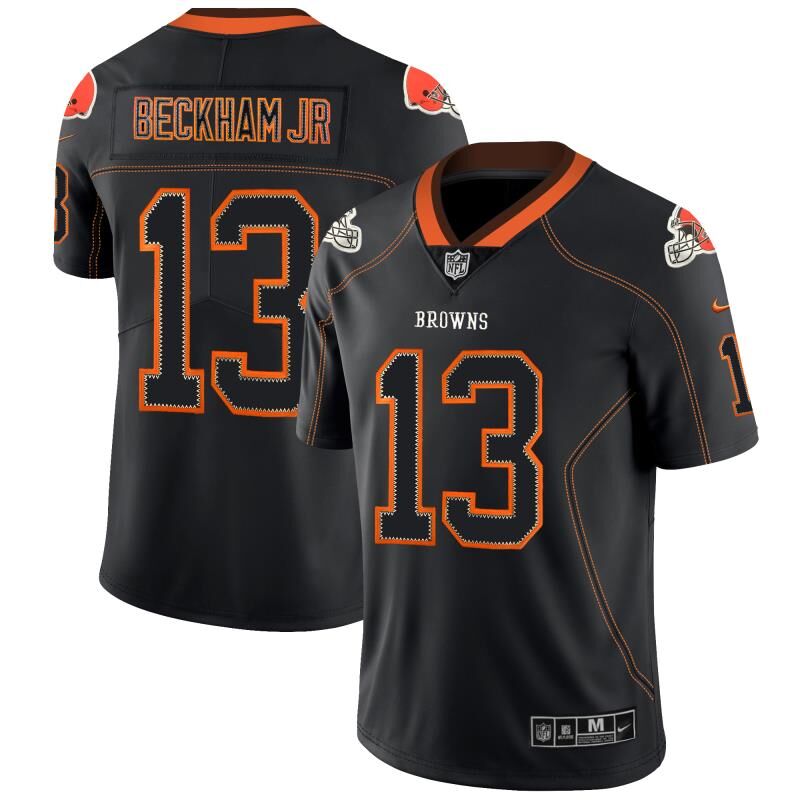 Cleveland Browns #13 Odell Beckham Jr Black Lights Out Color Rush Jersey