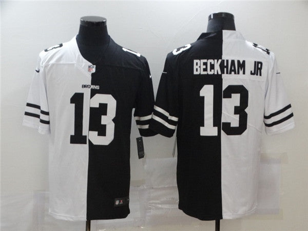 Cleveland Browns #13 Odell Beckham Jr Black White Split 2020 Jersey