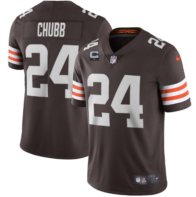 Cleveland Browns 2022 #24 Nick Chubb Brown With 1-star C Patch Jersey