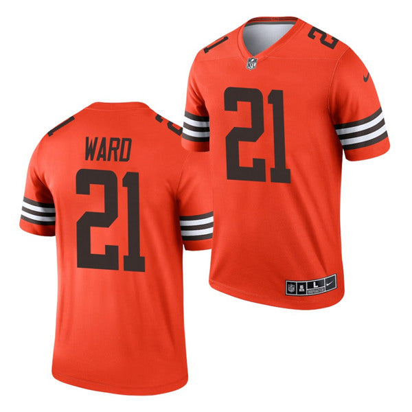 Cleveland Browns #21 Denzel Ward Orange 2021 Inverted Legend Jersey