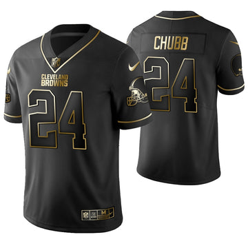 Cleveland Browns #24 Nick Chubb 2019 Black Gold Edition Jersey