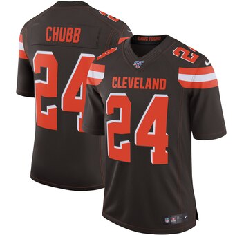 Cleveland Browns #24 Nick Chubb Brown 2019 100th Season Jersey