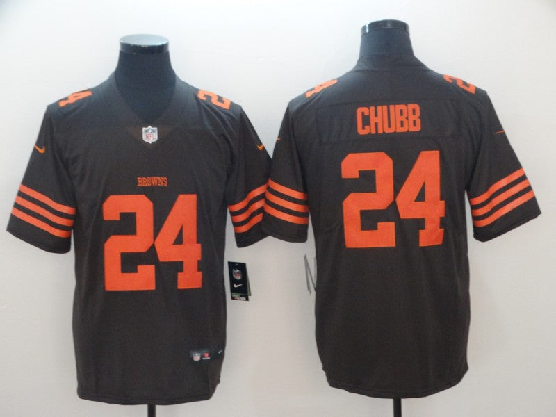 Cleveland Browns #24 Nick Chubb Brown Color Rush Jersey