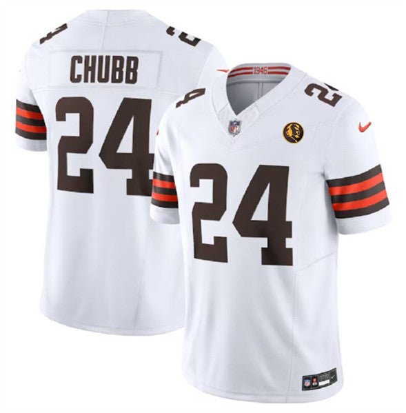 Nick Chubb Cleveland Browns white FUSE jersey