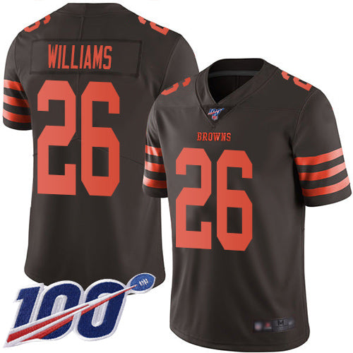 Cleveland Browns #26 Greedy Williams 2019 Brown 100th Season Color Rush Jersey