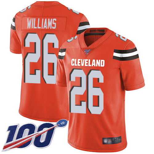 Cleveland Browns #26 Greedy Williams 2019 Orange 100th Season Jersey