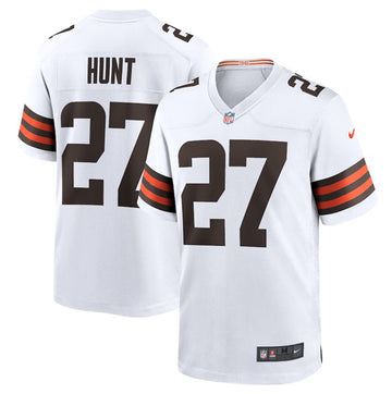 Cleveland Browns #27 Kareem Hunt White Game Jersey