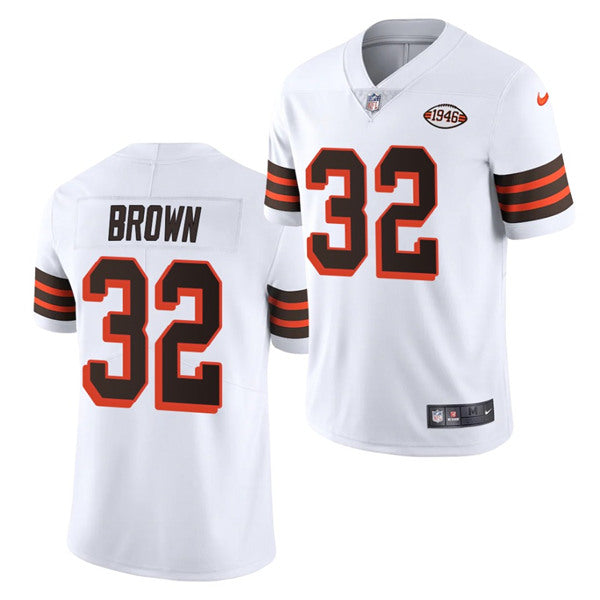 Jim Brown Cleveland Browns white jersey