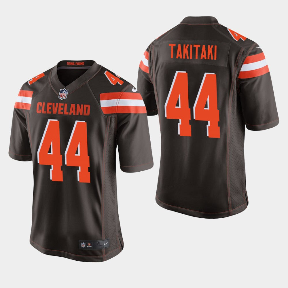 Cleveland Browns #44 Sione Takitaki Brown Jersey