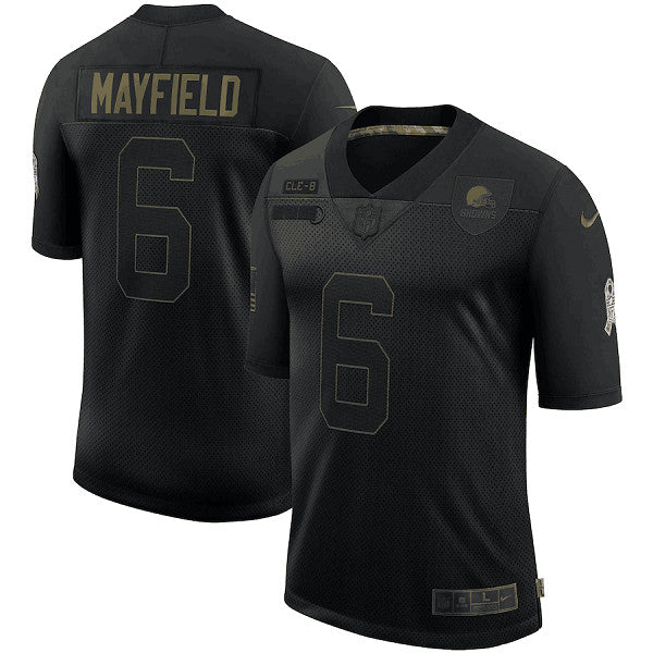 Cleveland Browns #6 Baker Mayfield 2020 Black Salute To Service Jersey