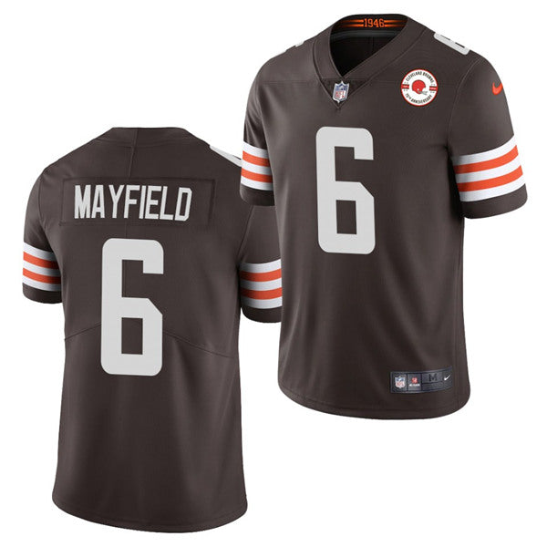 Cleveland Browns #6 Baker Mayfield 2021 Brown 75th Anniversary Patch Jersey