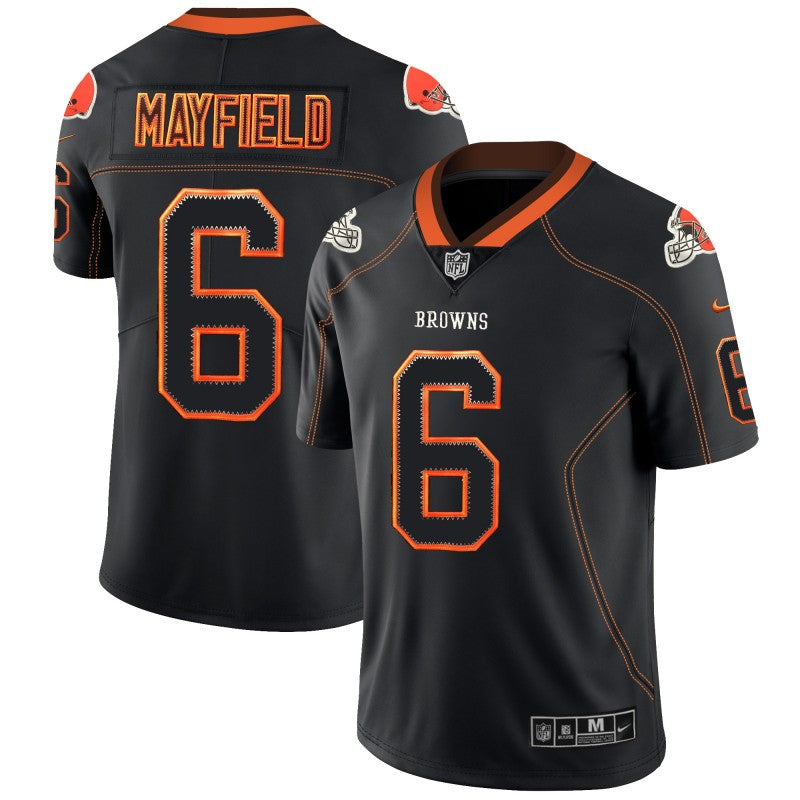 Cleveland Browns #6 Baker Mayfield Black 2018 Lights Out Color Rush Jersey
