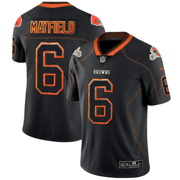 Cleveland Browns #6 Baker Mayfield Black 2018 Lights Out Color Rush Jersey