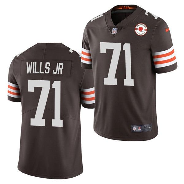 Cleveland Browns #71 Jedrick Wills Jr 2021 Brown 75th Anniversary Patch Jersey
