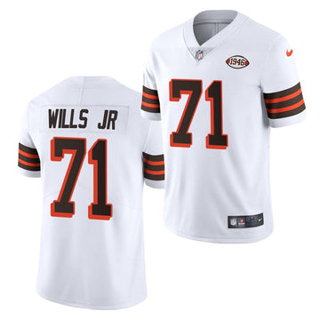 Jedrick Wills Jr Cleveland Browns white jersey