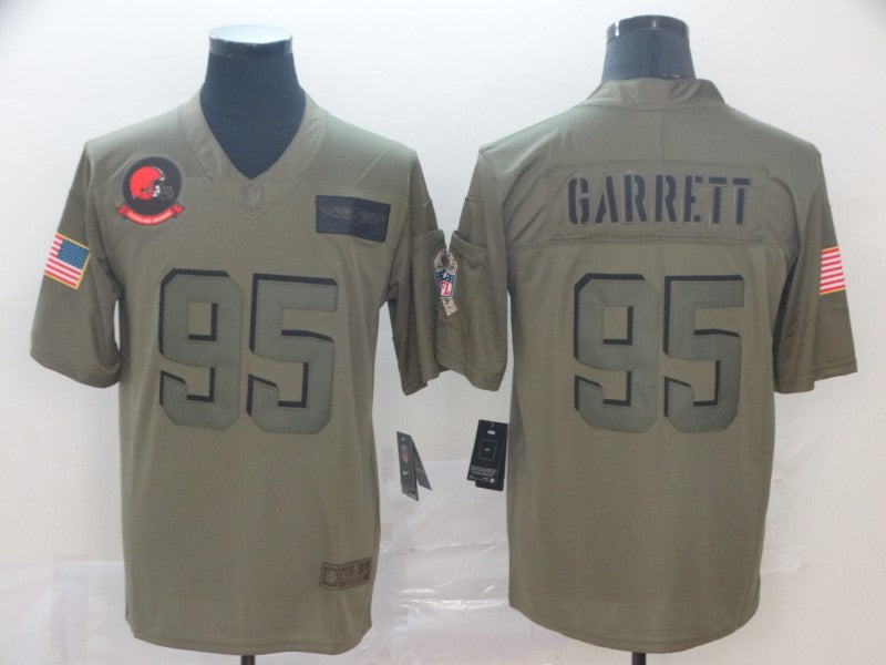 Cleveland Browns #95 Myles Garrett 2019 Camo Salute To Service Jersey