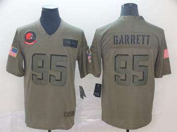 Cleveland Browns #95 Myles Garrett 2019 Camo Salute To Service Jersey