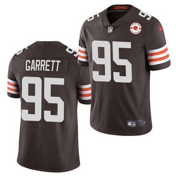 Cleveland Browns #95 Myles Garrett 2021 Brown 75th Anniversary Patch Jersey