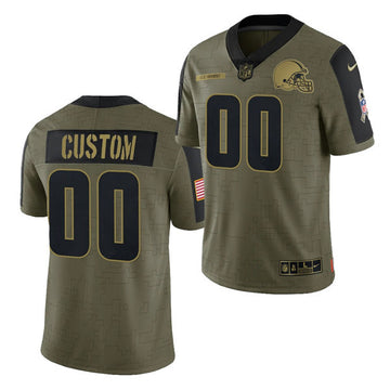 Cleveland Browns 2021 Olive Salute To Service Jersey