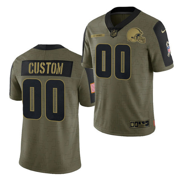 Cleveland Browns 2021 Olive Salute To Service Jersey