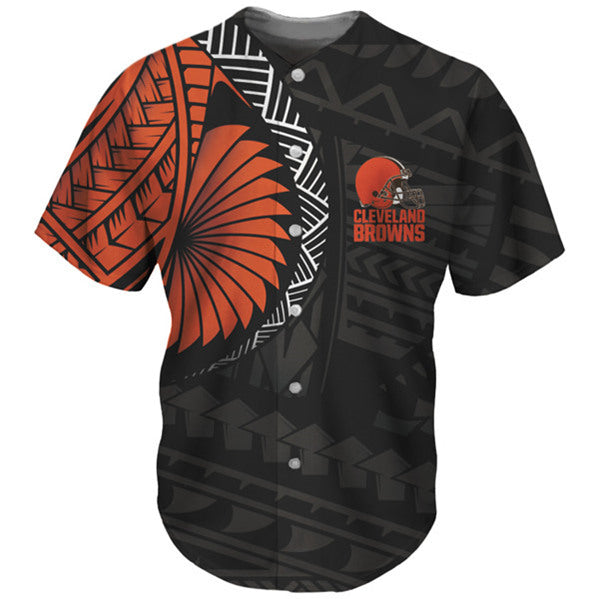 Cleveland Browns Black-Orange Baseball Jersey